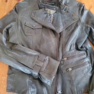 Andrew Marc Lambskin Leather Moto Jacket
